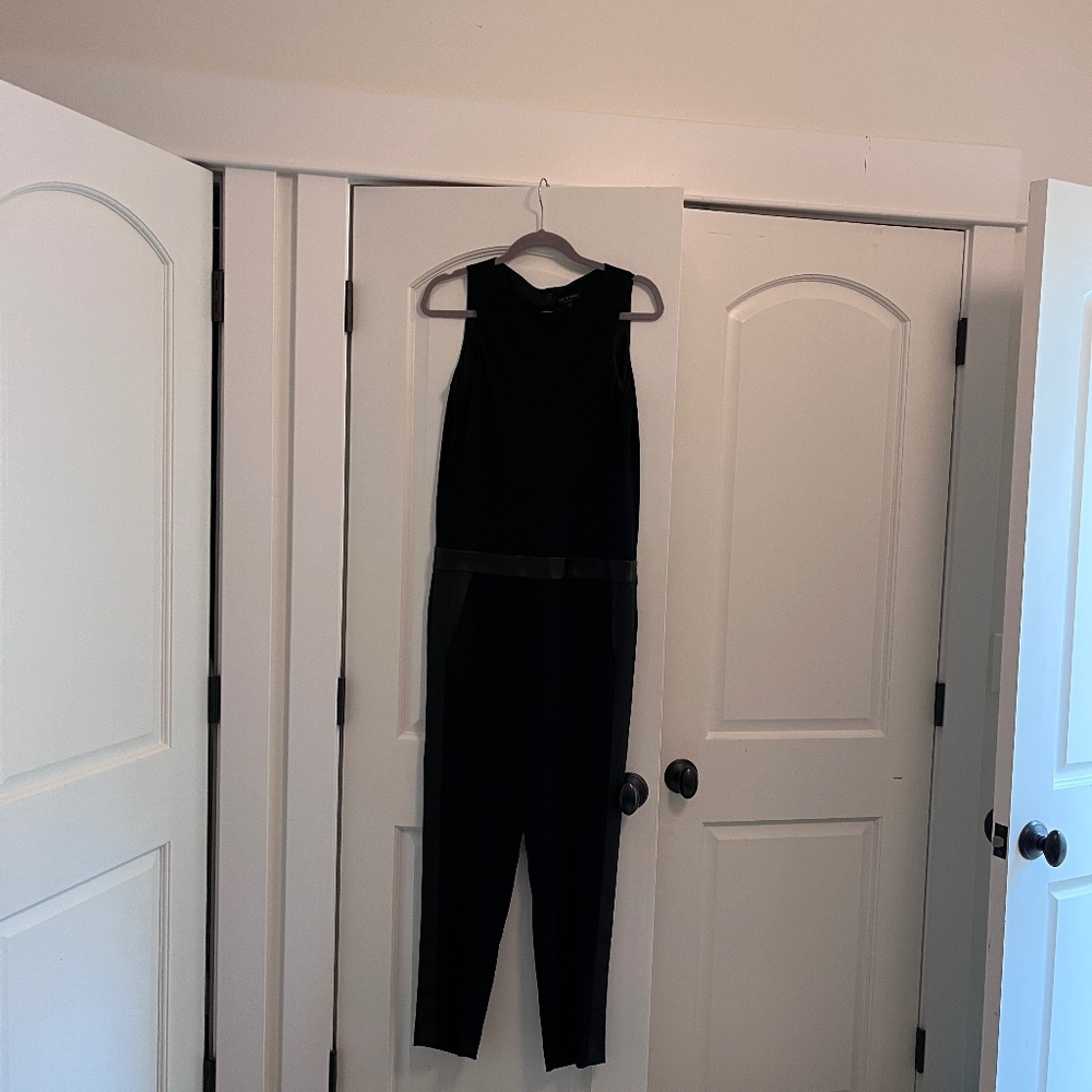Rag and Bone Leather trimmed Tuxedo Jumpsuit size 00